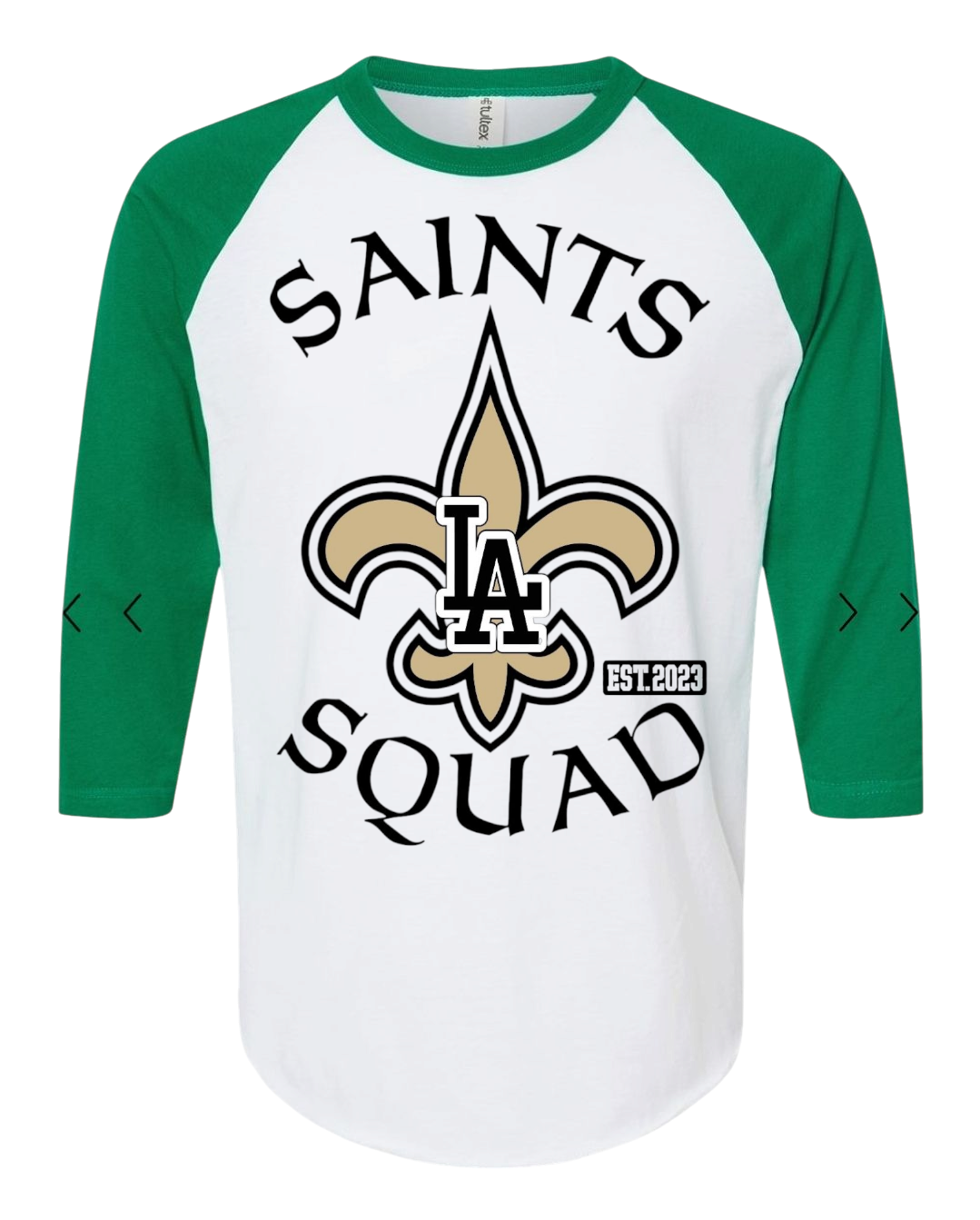 "Saints Squad LA Green and White Tee"