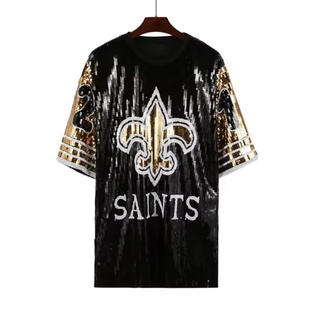 Olave Gold Sequin Number 12 Fan Jersey